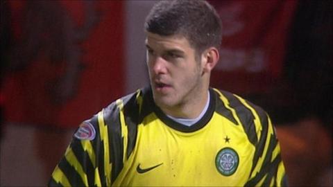 Fraser Forster in action for Celtic last season