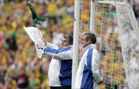 An umpire ruled out Tomas O'Connor's goal for Kildare against Donegal
