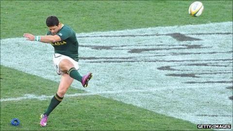 Morne Steyn kicked five penalties and a drop-goal for South Africa