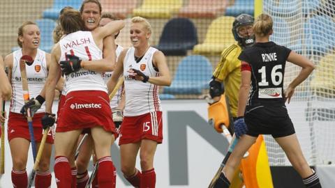 England celebrate Crista Cullen's winner