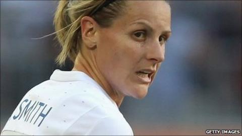 Kelly Smith in action for England