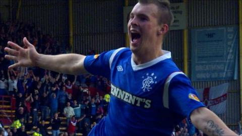 Gregg Wylde celebrates after scoring.