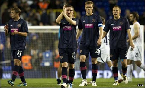 Hearts players thank their fans