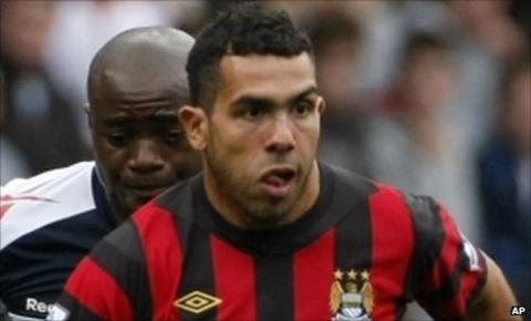 Manchester City striker Carlos Tevez