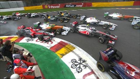 The F1 field flow through La Source