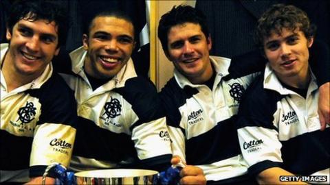 Leigh Halfpenny (right) was a Baa-Baas team-mate of Springboks Jaque Fourie, Bryan Habana and Morne Steyn in 2009