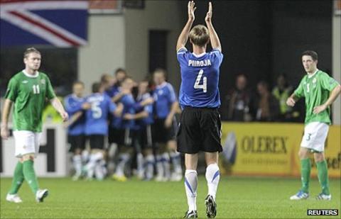 Estonia celebrated a 4-1 win over Northern Ireland in Tallinn