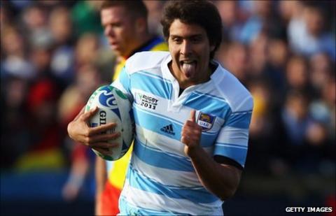 Lucas Gonzalez Amorosino scored Argentina's fourth try