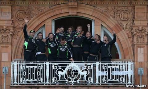 Surrey celebrate winning the CB40