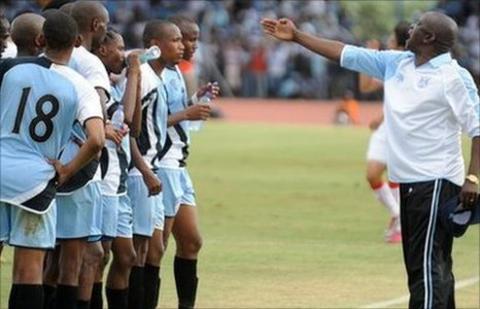 Stanley Tshosane instructs the Botswana national team