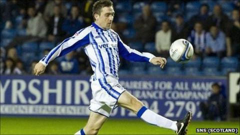 Kilmarnock striker Paul Heffernan scores his third