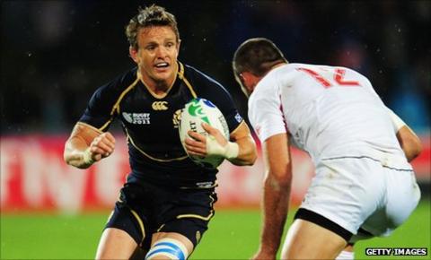 Scotland captain Rory Lawson in action against Georgia