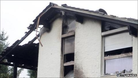 The home of Brazilian Breno who has been arrested over the blaze