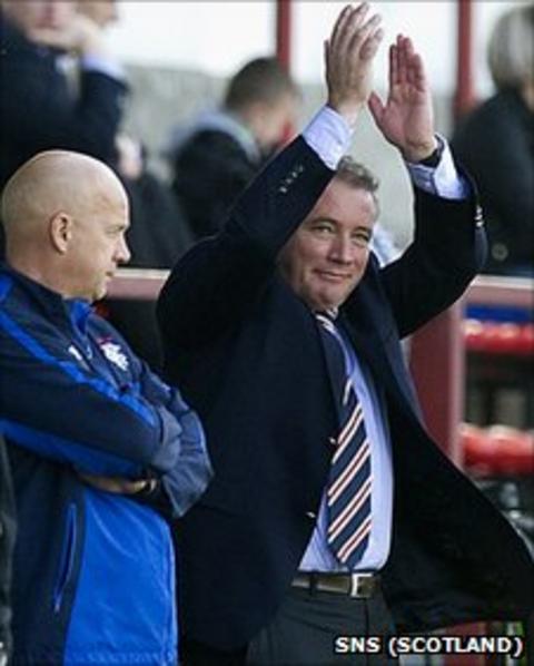 Rangers assistant manager Kenny McDowell and manager Ally McCoist