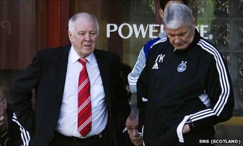 Aberdeen manager Craig Brown and assistant Archie Knox