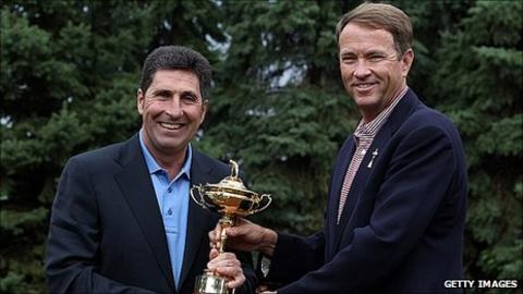 Jose Maria Olazabal and Davis Love III