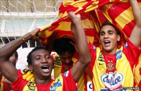 Esperance team-mates Harrison Afful (left) and Ben Hammouda