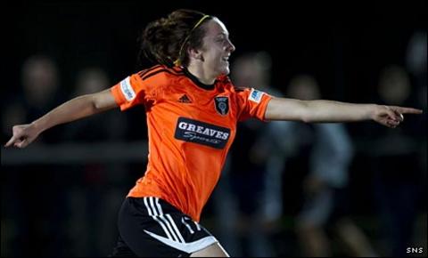 Lisa Evans celebrates