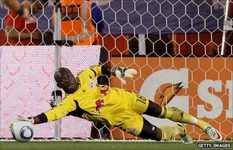 Senegal goalkeeper Bouna Coundoul playing for New York Red Bulls