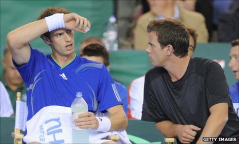 Leon Smith (right) with Andy Murray