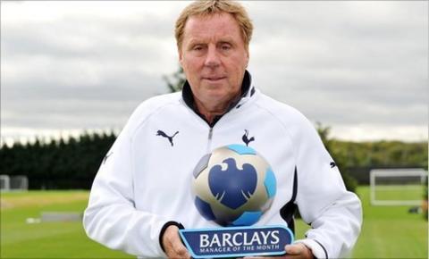 Harry Redknapp is named Barclays Manager of the Month for September
