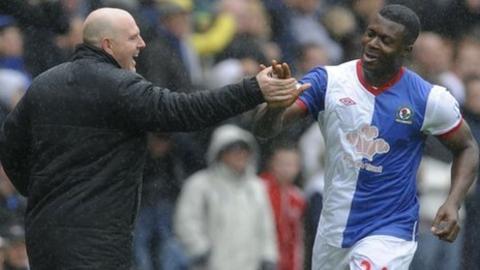 Yakubu (right) with Blackburn manager Steve Kean