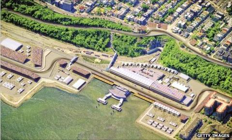 An artist's impression of the first Grand Prix of America in June 2013