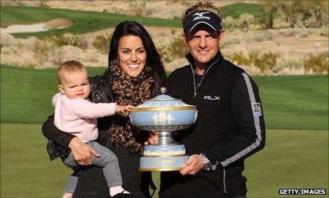 Luke Donald with his wife Diane and daughter Elle