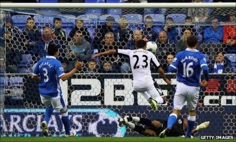 Clint Dempsey scores the game's first goal