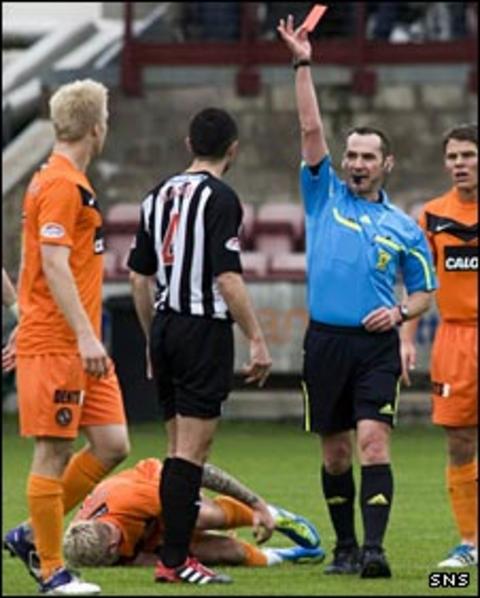 Gary Mason is sent off