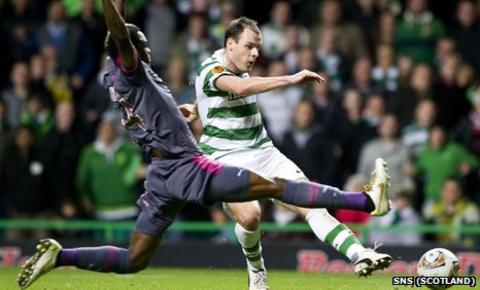 Anthony Stokes scores for Celtic against Rennes