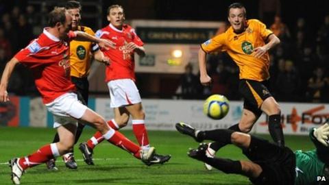 Wrexham player-manager Andy Morrell scored twice