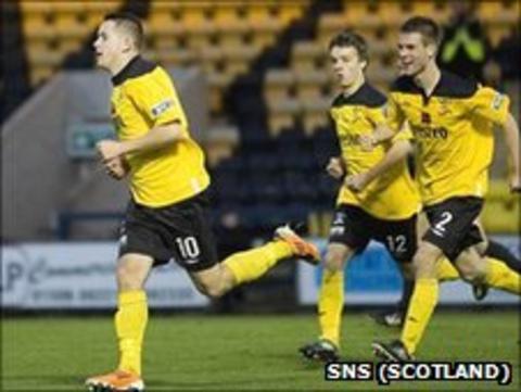 Marc McNulty turns away after scoring the winner for Livingston
