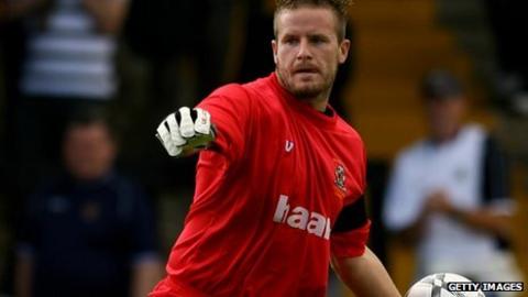 Newport County goalkeeper Danny Potter