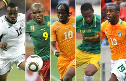 Andre 'Dede' Ayew, Samuel Eto'o, Gervinho, Seydou Keita and Yaya Toure