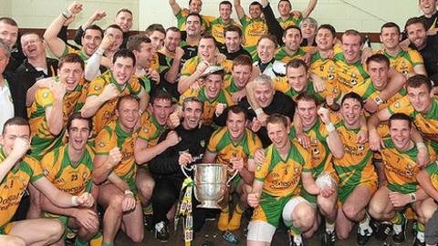 Donegal celebrate after winjning the Ulster SFC title in July