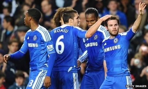 Juan Mata and Chelsea celebrate