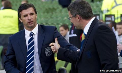 Gary Speed and Craig Levein (right) at May's Carling Nations Cup match in Dublin