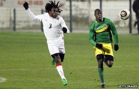 Herve Zengue in action for Burkina Faso