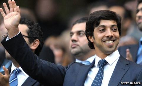 Sheikh Mansour at the Etihad Stadium