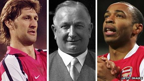 Tony Adams, Herbert Chapman and Thierry Henry