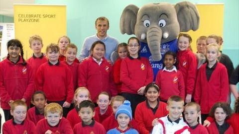 Phil Neville and children