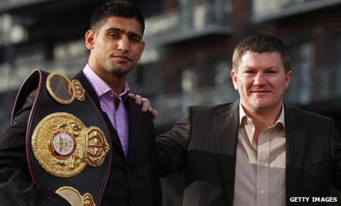 Ricky Hatton, right, promoted Amir Khan's fight against Paul McCloskey