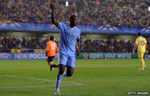 Ivory Coast's Yaya Toure in action for Manchester City