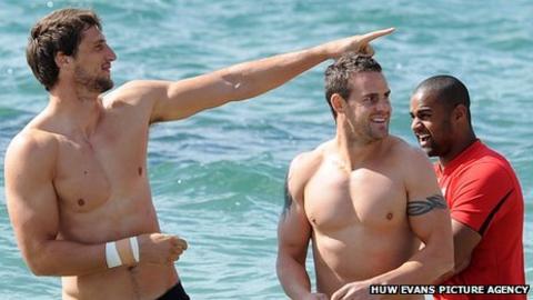 Luke Charteris, Lee Byrne and Aled Brew
