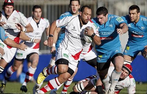 Man-of-the-match John Afoa on the attack for Ulster against Aironi