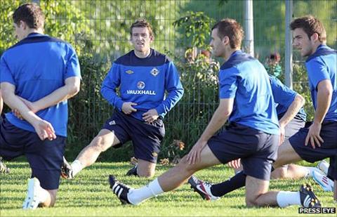Northern Ireland players training