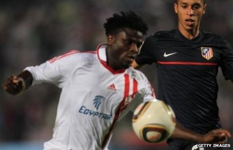 Razak Omotoyossi (left) in action for Zamalek
