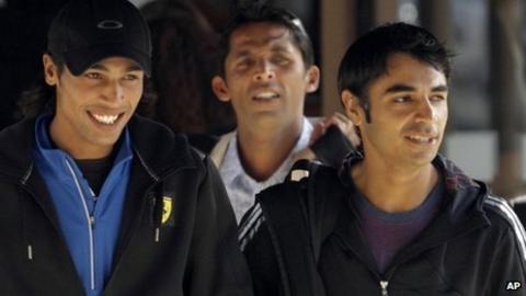 (l-r) Mohammad Amir, Mohammad Asif and Salman Butt