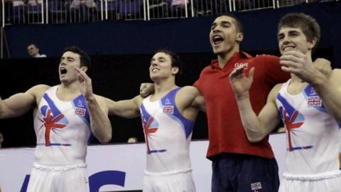 British gymnasts celebrate winning Olympic test event
